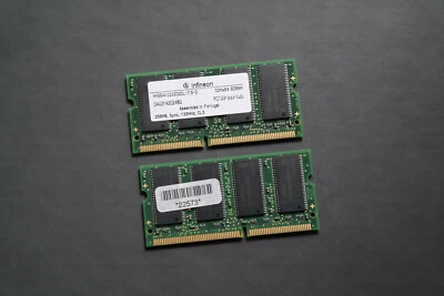 2 x SODIMM Infineon HYS64V32220GDL-7.5-D PC133 256MB SDRAM 133MHz - Bild 1 von 2
