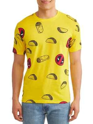Camisa Amarilla Estampado Completo Chimichangas Deadpool Tacos Marvel Para Hombres Nueva Mediana Foto 1 de 4