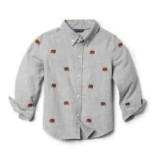 Janie and Jack Embroidered Bear Button-down 18-24 Months
