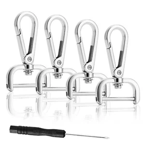 4pcs Detachable Snap Hook Swivel Clasp with Screw Bag Leather Strap Hardware ... - Picture 1 of 5