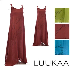 LUUKAA Linen Gauze A5007 BUTTERFLY JUMPER DRESS Frock (sizes S - 3XL) 2 COLORS - Picture 1 of 21