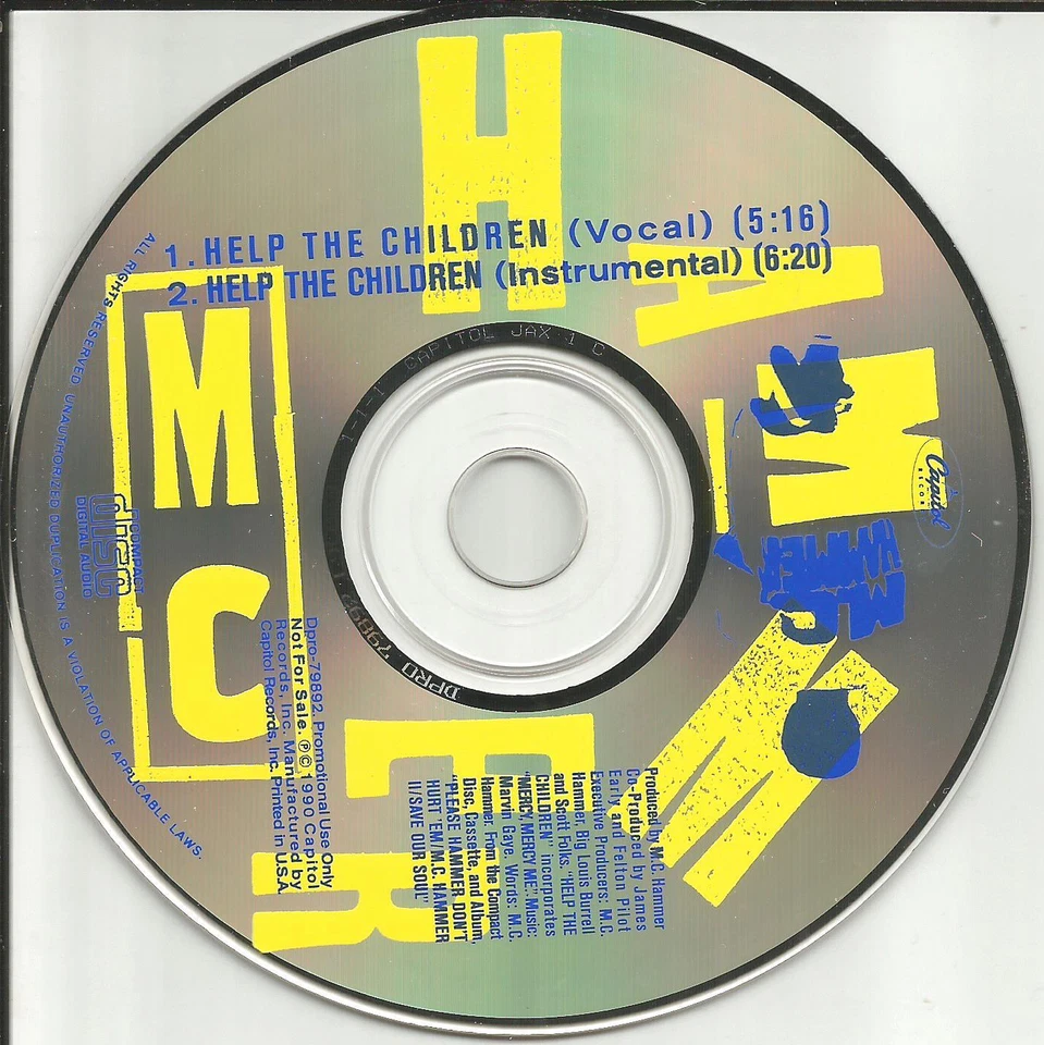 MC HAMMER Help the Children w/ VOCAL & RARE INSTRUMENTAL PROMO DJ CD single m.c. Foto 1 de 1