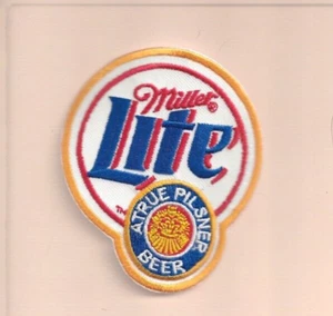 NEW 2 3/4 X 3 1/4 INCH MILLER LITE IRON ON PATCH FREE SHIP - Picture 1 of 1
