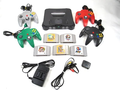 Working Nintendo 64 Console NUS-001 w/Controller Cables & 5 Games - Japanese - Image 1 of 4