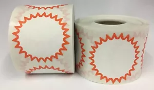 500 Etiketten 2" Orange Rand STARBURST Versand Versand Mehrzweck Aufkleber 1RL - Bild 1 von 3
