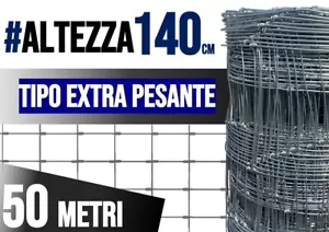 RETE AGROPASTORALE PESANTE H140CM 50MT PER RECINZIONI PASTORIZIA ANIMALI - Foto 1 di 4
