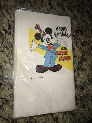 "Feliz cumpleaños vintage de Mickey Mouse cubierta de mesa 54"" por 96"" Disney EE. UU." Foto 1 de 4