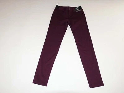 Simply Vera Vera Wang Women's Skinny Mid Rise Pants Size XS NWT Wine Red Stretch - Image 1 of 4
