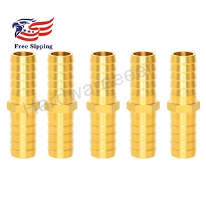 5PCS Brass 3/4" Barb OD SPLICER Fitting Hex Union Brass Adapter Water/Fuel/Air - Picture 1 of 3