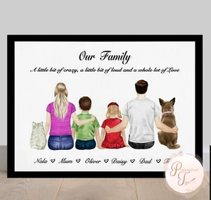 Personalised Family Word Art Picture Print Poster Keepsake Gift Grandparents - Picture 1 of 24