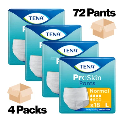 TENA Pants Proskin Normal Large Incontinence Adult Nappies 4 packs of 18 (72) - Image 1 of 4