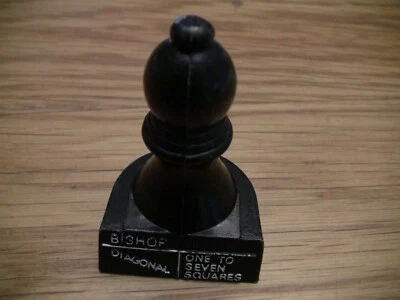 Chess Teacher 1979 Board Game Replacement Parts/Pieces-Black Bishop - Image 1 of 2