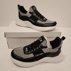 Calvin Klein Umika Damen 9,5 Medium Mode Turnschuhe schwarz grau weiß neu im Karton - Bild 1 von 9