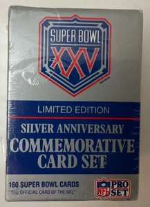 Super Bowl 25 XXV Limited Edition Silver Anniversary Commemorative Card Set - Bild 1 von 3