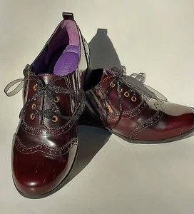 Women's leather burgundy wingtip brogues Hotter Comfort Concept "Somerly" US 9.5 - Picture 1 of 6