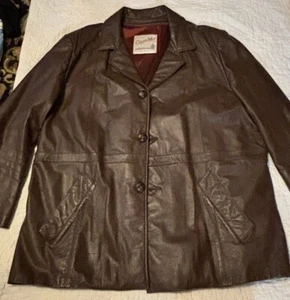 Vintage CLIPPER MIST Londontown SEARS braune LEDERJACKE Zipout LINER Herren 42R - Bild 1 von 11