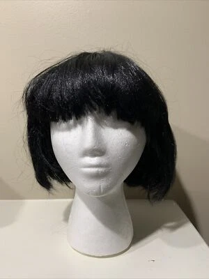 Rubie's Costume Women's Black Super Model Wig Bob Bangs Halloween Free Shipping - Image 1 of 4