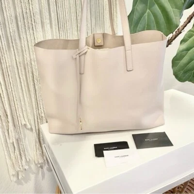 YSL / Yves Saint Laurent Beige Pink Gold Leather Shopping Tote Bag Purse - Large - Image 1 of 4