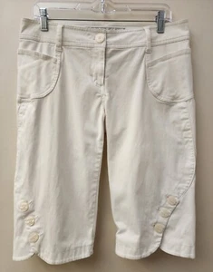 Guess Jeans Stretch weiß Denim Bermuda Button Zip Fly Shorts Damen Gr. 30 - Bild 1 von 16