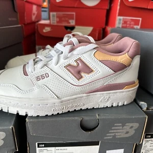 NEW BALANCE 550 Athletic Sneaker Women's Size US 6.5 White Pink - Picture 1 of 11