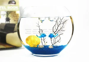 Fish Tank Dolphin Floating Blown Glass Bubble Micro Aquarium Landscape Ornament - Picture 1 of 10