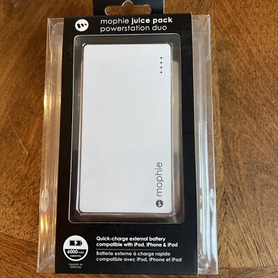 Mophie 2012 Juice Pack Powerstation Duo  in White Dual Charging Block - Image 1 of 4