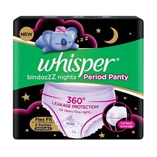 Whisper Bindazzz Nights Period Panties for women and girls, Pack of 6 Pants