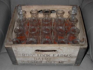 AROOSTOOK FARMS DAIRY PRESQUE ISLE MAINE 1/2 PT MILK BOTTLE CASE of 20 BOTTLES - Picture 1 of 20