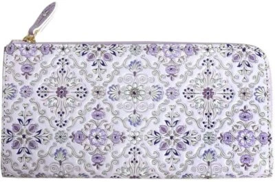 Cartera delgada Bunkoya-Oozeki Asakusa Hanabishi Yuzen Silk Road púrpura Foto 1 de 4