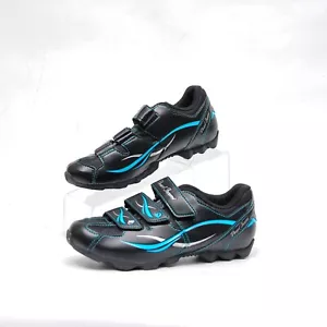 Pearl Izumi All-Road II Black Blue Mountain Bike Cycling Shoes Womens 39 US 7.5 - Picture 1 of 12