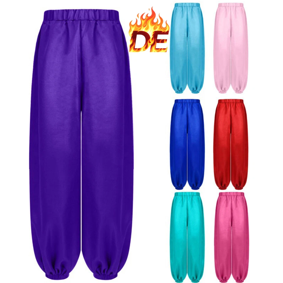 AGOKY DE Kinder Mädchen Bloomers Lang Bauch Tanzhosen High Waist Satin Party Pants