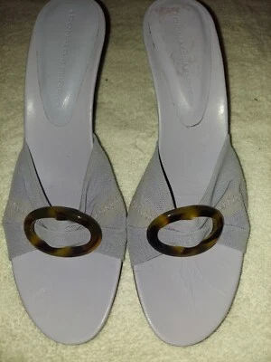 Sandalias de salón Donald J Pliner lila malla elástica mula talla 7M Foto 1 de 4