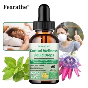 Cortisol Supplement Liquid Tropfen, Cortisol Detox mit Vitamin B6 K2 D3 - Bild 1 von 14