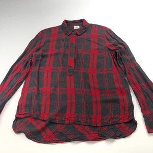Cabi Medium Rayon Cunningham Plaid Button Long Sleeve Shirt Red MINT 3587 - Picture 1 of 9