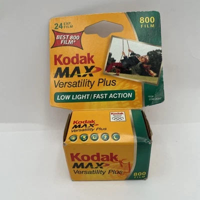 Vintage Kodak MAX Versatility Plus 800 Speed 24 Exp 35mm Color Film Vintage - Image 1 of 4
