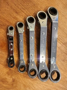 VTG Craftsman SAE 5 PC Box End Ratcheting Wrench Set Offset 1/4" - 7/8" USA EXUC - Picture 1 of 8