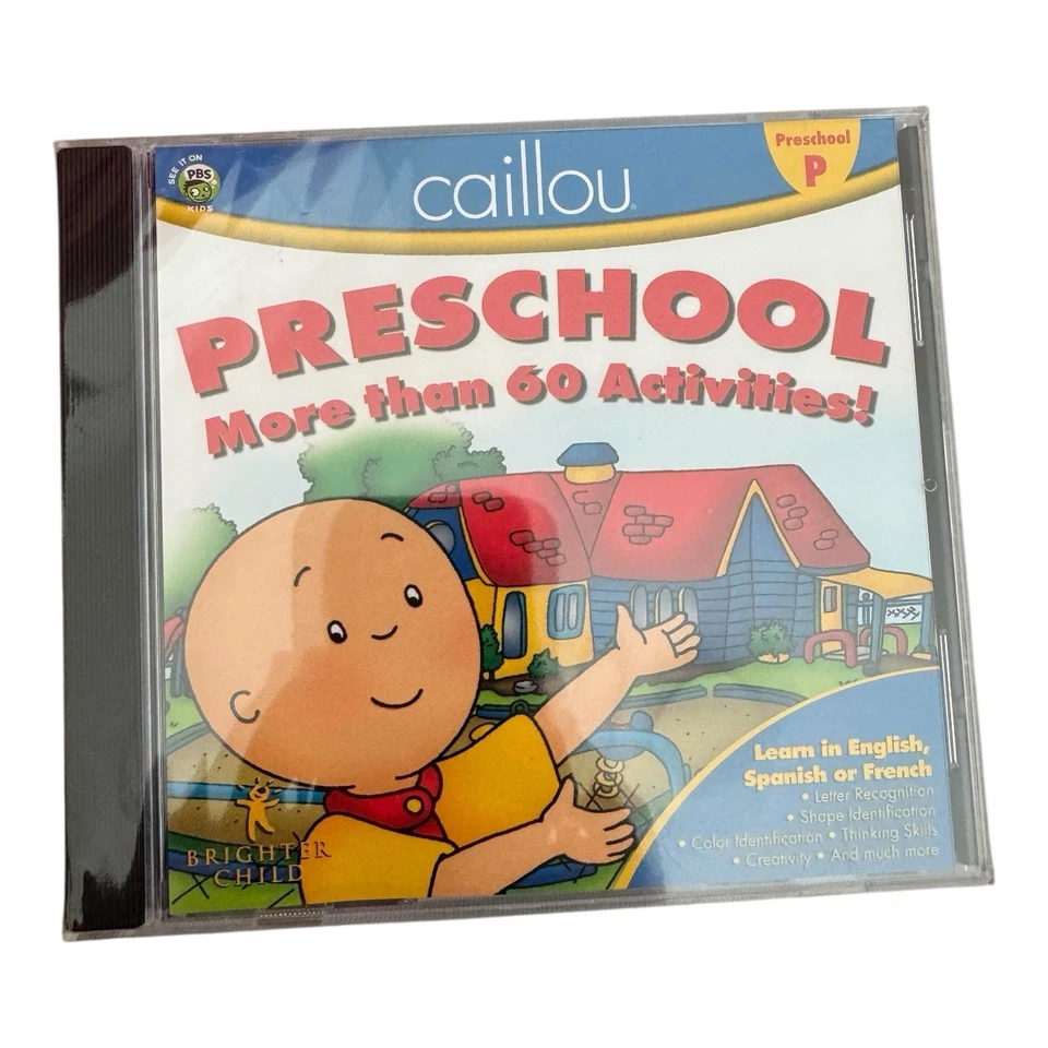 Caillou Preescolar CD-ROM PC Mac 2003 Brighter Child PBS Kids Learning Foto 1 de 4