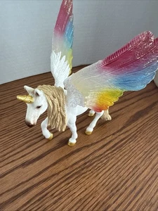 Schleich Bayala Rainbow Winged UNICORN PEGASUS Glitter Figurine Toy D-73527 2013 - Picture 1 of 8