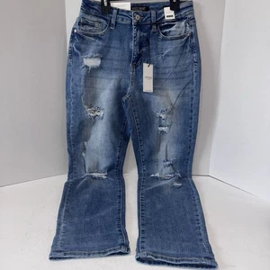 Neu mit Etikett Judy blau Skinny Fit hoher Bund Used-Look Stone Washed Damengröße 5/27 - Bild 1 von 12