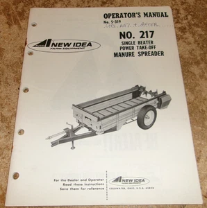 1976 new idea #217 manure spreader operators manual very good used - Picture 1 of 3