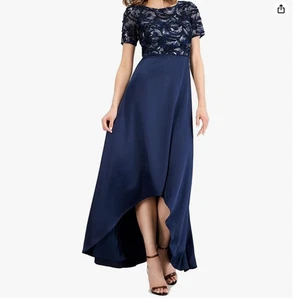 Adrianna Papell Women's Soutache Long Dress (Navy, 8) - Picture 1 of 4