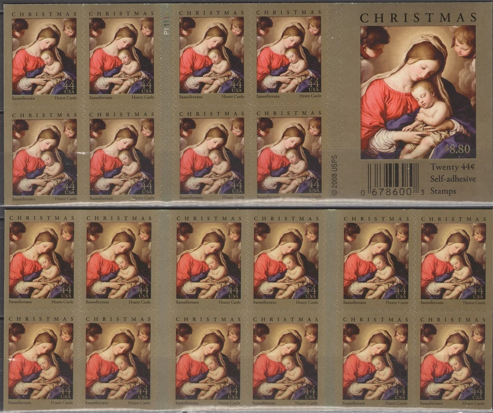 SC# 4424a - 2009 44¢ - Christmas - Madonna Double-sided Convertible Pane of 20 - Image 1 of 1