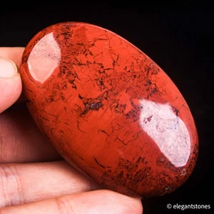 48g56mm Red Jasper Palm Stone Natural Crystal Quartz Healing Chakra Gemstone - Foto 1 di 10