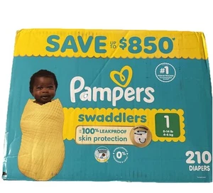 Pampers Swaddlers Disposable Diapers Size 1 , 210 Count Brand New - Picture 1 of 2