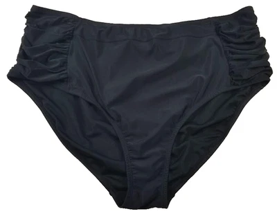 Ava & Viv Bikini Bottom Women’s 24W 26W Plus Black Ruching High Waist Flattering - Image 1 of 4