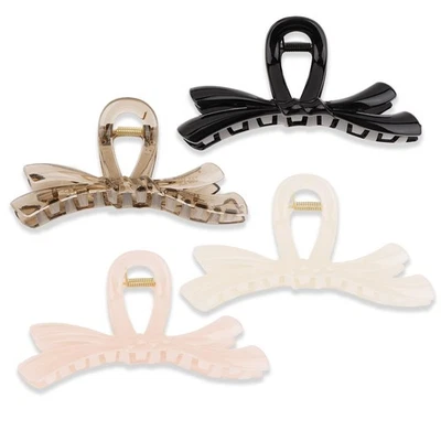 4 Pack Womens Non-slip Bow Hair Claws, Large Clip for Thick Hair Accessories - Image 1 of 4