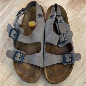 Sandali Birkenstock Naot taglia 40 marrone sughero plantare con cinturino sul retro - Foto 1 di 6