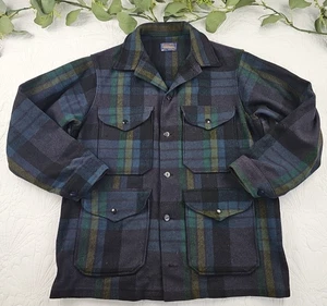 VTG Pendleton Men's Green and Blue Plaid Mackinaw Cruiser Jacket Size M Wool - Picture 1 of 9