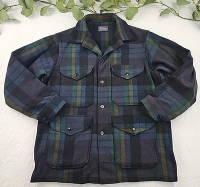 Chaqueta de Colección Pendleton Para Hombre Verde y Azul a Cuadros Mackinaw Cruiser Talla M Lana Foto 1 de 4
