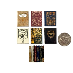 JANE AUSTEN Miniature Books 6 Pc Readable Illustrated 1:12 Scale Books - Picture 1 of 19